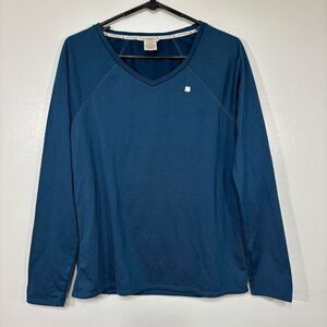Lucky Brand Teal Super Soft Long Sleeve Shirt With Clover On Front